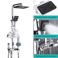 Miniatyrbillede 1 af 2: Termostatisk brusesystem, justerbar højde skydestang, holdbar konstruktion i messing og ABS,Chrome-ABS