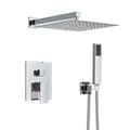 Miniatyrbillede 1 af 2: Væghængt Bruserarmatur Sæt, Moderne Stil, Dobbelt Kontrolmekanisme,Chrome-8tommer
