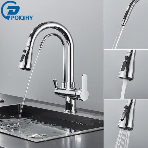 Vandhanehane, 360 graders rotation, filtreret rent vand, Chrome A