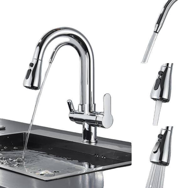Vandhanehane, 360 graders rotation, filtreret rent vand, Chrome A