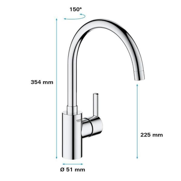 GROHE Feel Ettgreppsblandare för diskho Krom 32670002