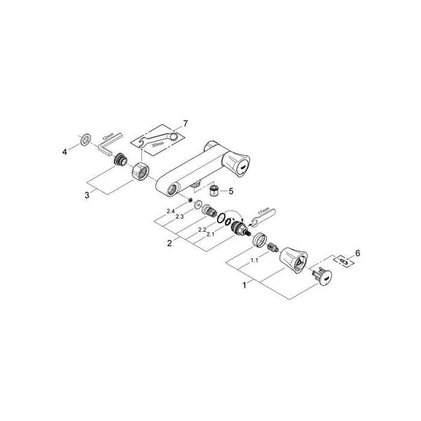 Duschblandare COSTA L 15x21 väggmonterad enhet