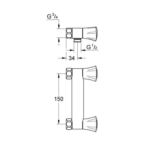 Duschblandare COSTA L 15x21 väggmonterad enhet