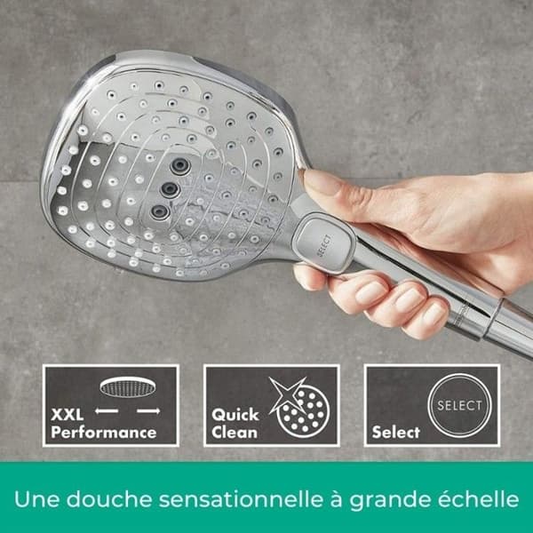 Duschset - HANSGROHE - Croma Select E 110 Vario - Termostatblandare - Stång 90 cm - Vit-Krom