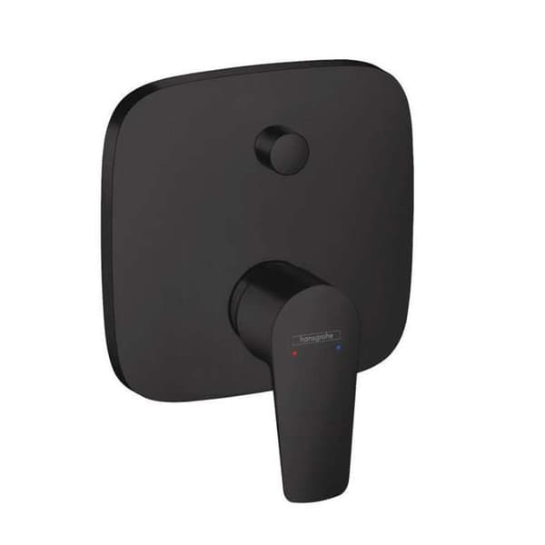 Inbyggd badkarshandtag - Hansgrohe - Talis E - Matt svart - Backventil - Keramisk