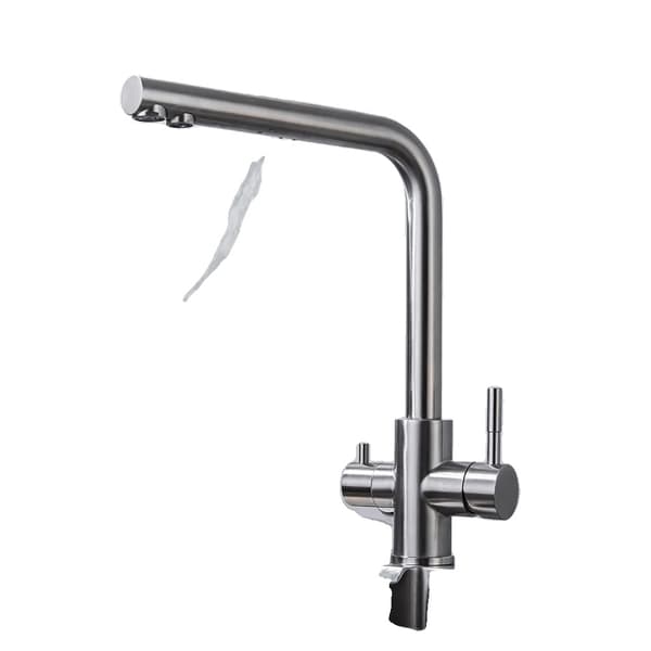 Köksblandare, Rostfritt Stål, Dubbelhandtag, Modern Design,ssd001 borstad, G1/2
