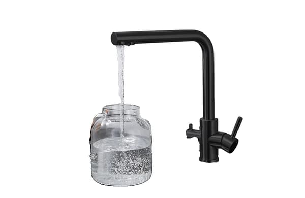 Køkkenarmatur, Rustfrit Stål, Dobbelt Håndtag, Moderne Design,G1/2, ssd001LB sort