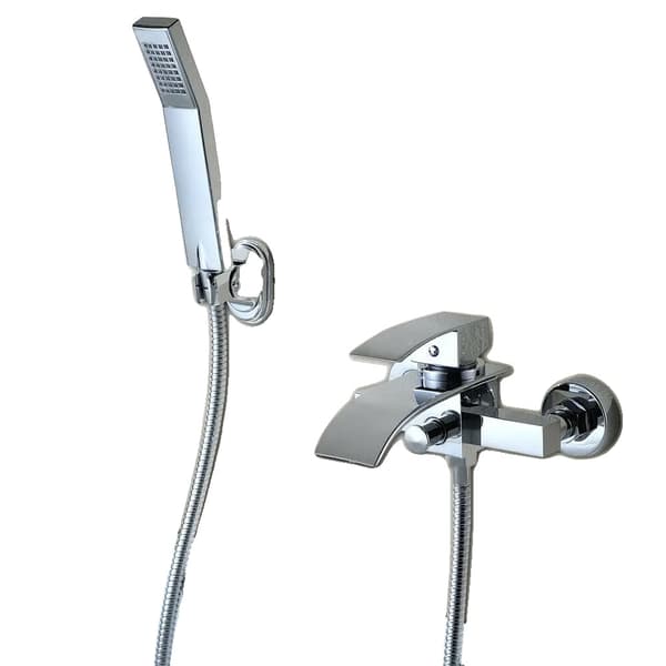 Væghængt Badekararmatur, Messing Ventilkern, Krom Finish