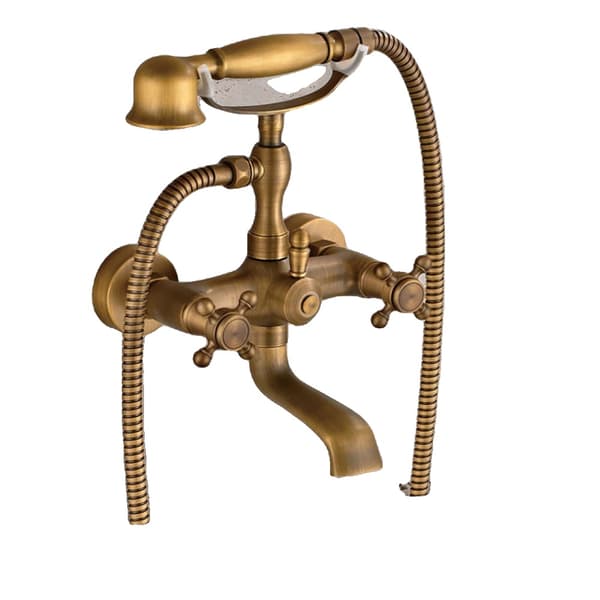 Vintage telefonformet brusesæt, retro stil, bronze farve