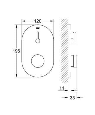 Grohe Eurosmart Cosmopolitan T selvlukkende brusearmatur med armatur til indbygget boks