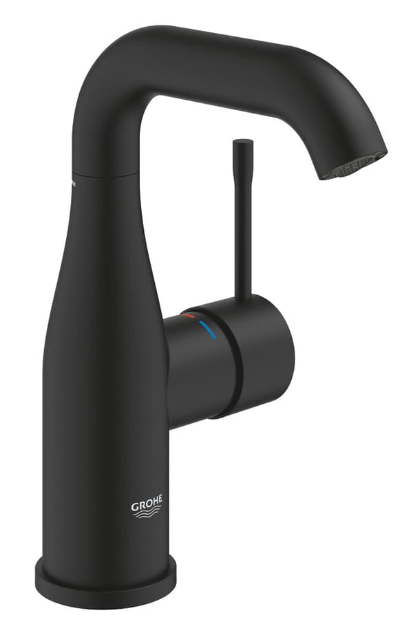 Grohe Essence M håndvaskarmatur, keramisk patron, vandforbrug 5,7 l/min., svingtud, uden bundventil, sort