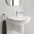 Miniatyrbillede 3 af 3: Grohe Eurosmart etgrebs håndvaskarmatur, størrelse M, krom, flowbegrænser 5,7 l/min., keramisk patron 28 mm, push-open prop,