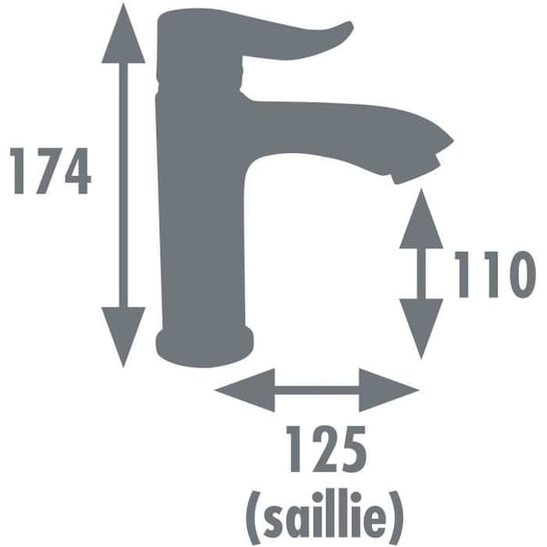 Tvättställsblandare - EDOUARD ROUSSEAU - Rangoon - Flödesreducerande strålsamlare - Keramisk patron Ø 35 mm - Krom