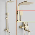 Miniatyrbillede 2 af 2: Bruserarmatur, Vandfaldsfunktion, Nem temperaturkontrol,Børstet Guld 25CM