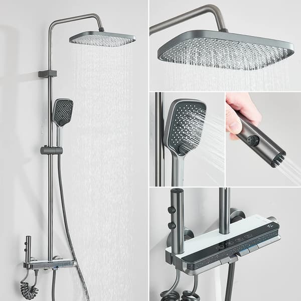 Bruserarmatur, LED-lysfunktion, justerbar højde,XKSN