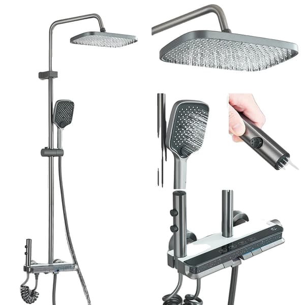 Bruserarmatur, LED-lysfunktion, justerbar højde,XKSN