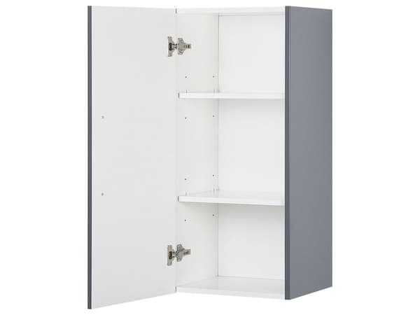 Seinäkaappi harmaa 40 x 88 x 35 cm MDF-levy 3 hyllyä alumiini
