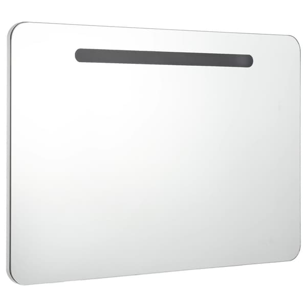 vidaXL badeværelsesskab med spejl + LED-lys 80x9,5x55 cm