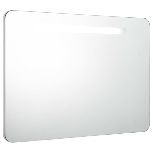 vidaXL badeværelsesskab med spejl + LED-lys 80x9,5x55 cm