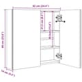 Miniatyrbild 8 av 8: vidaXL Badrumsskåp med spegel LED 60x14x62 cm
