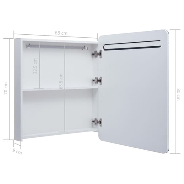 vidaXL LED kylpyhuoneen peilikaappi 68x9x80 cm