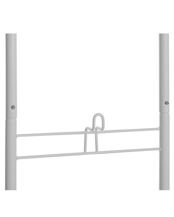 3-lags trådkurv stativ hvid pulverlakeret metal 123 x 37 x 27 cm med hjul Håndtag badeværelse Opbevaring Tilbehør til håndklæder
