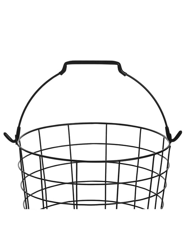 3-lags trådkurv stativ sort pulverlakeret metal 123 x 37 x 27 cm med hjul Håndtag badeværelse Opbevaring Tilbehør til håndklæder