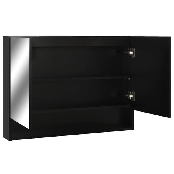 vidaXL LED kylpyhuoneen peilikaappi musta 80x15x60 cm MDF