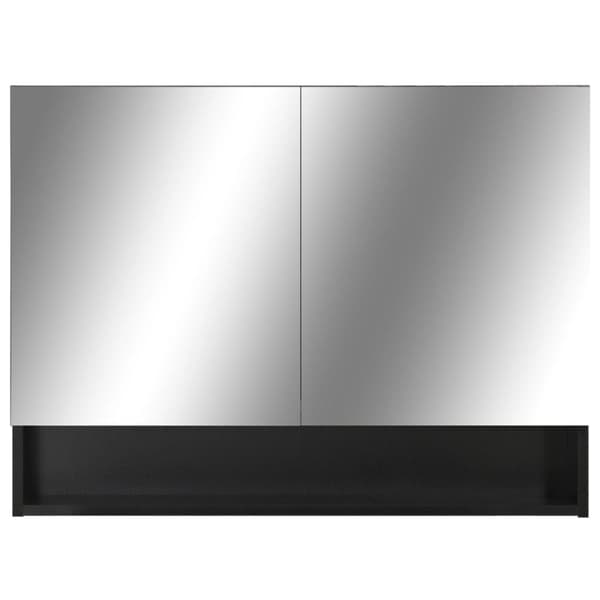 vidaXL LED kylpyhuoneen peilikaappi musta 80x15x60 cm MDF