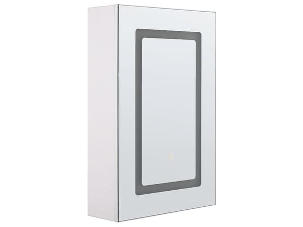 Peilikaappi valkoinen 40 x 60 cm peiliovi suorakulmainen LED-valot moderni tyyli