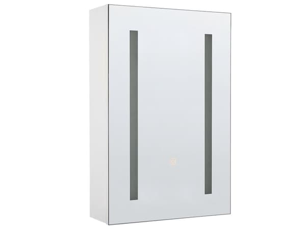 Peilikaappi valkoinen 40 x 60 cm peiliovet suorakulmainen LED-valot moderni tyyli