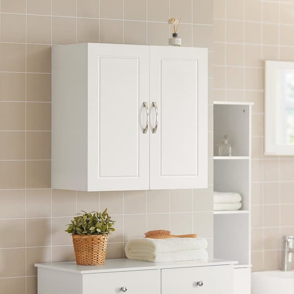 SoBuy seinäkaappi 2 ovella Yläkaapin pituus 60 cm Leveys 30 cm Korkeus 60 cm, Valkoinen, FRG231-W