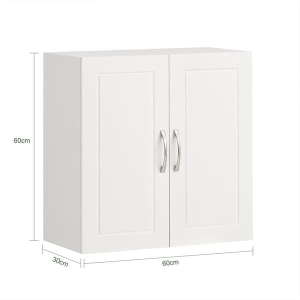 SoBuy seinäkaappi 2 ovella Yläkaapin pituus 60 cm Leveys 30 cm Korkeus 60 cm, Valkoinen, FRG231-W