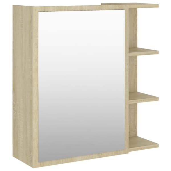 vidaXL Speilskap til baderom sonoma eik 62,5x20,5x64 cm konstruert tre