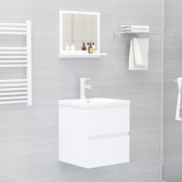 vidaXL badeværelsesspejl 40x10,5x37 cm spånplade hvid