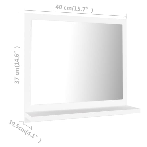vidaXL badeværelsesspejl 40x10,5x37 cm spånplade hvid
