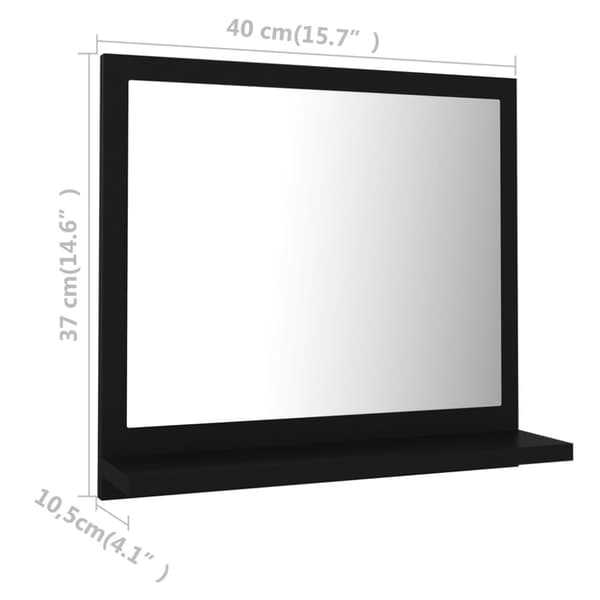 vidaXL Baderomsspeil svart 40x10,5x37 cm konstruert tre