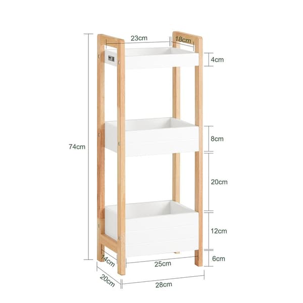 SoBuy Badeværelsesreol, hvid FRG226-WN