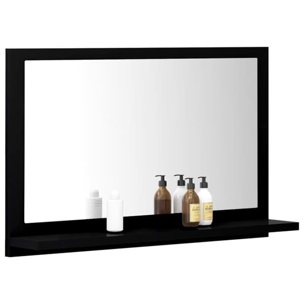 vidaXL Baderomsspeil svart 60x10,5x37 cm konstruert tre