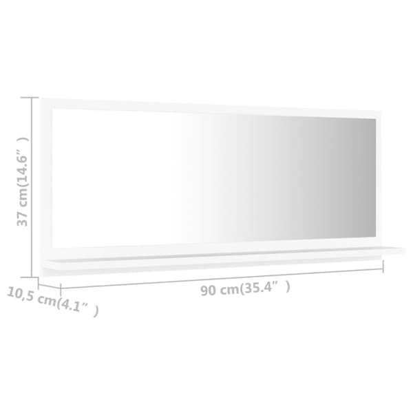 vidaXL badeværelsesspejl 90x10,5x37 cm konstrueret træ hvid