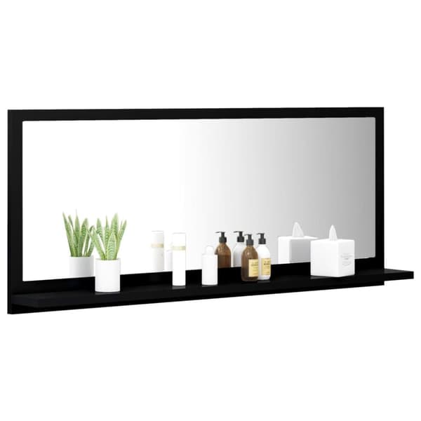 vidaXL Baderomsspeil svart 90x10,5x37 cm sponplate