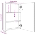 Miniatyrbillede 9 af 9: vidaXL badeværelsesskab med spejl + LED-lys 50x13x70 cm