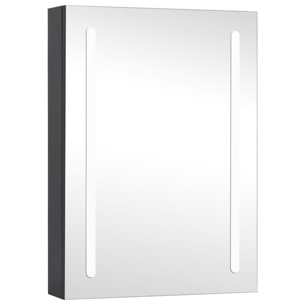 vidaXL badeværelsesskab med spejl + LED-lys 50x13x70 cm