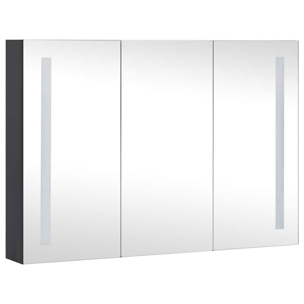 vidaXL badeværelsesskab med spejl + LED-lys 89x14x62 cm