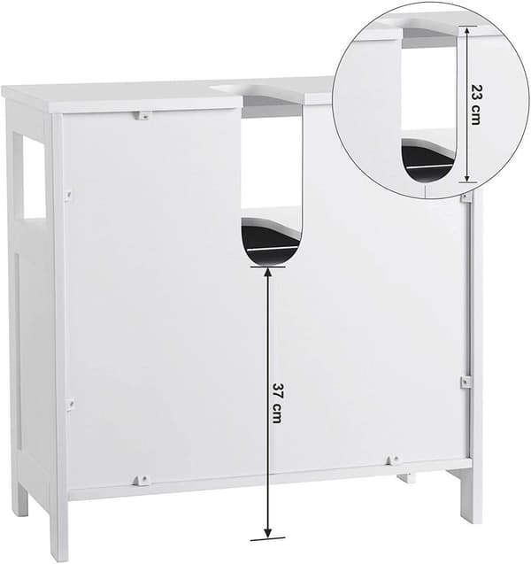 Tvättställsunderskåp med 2 dörrar vit 60 x 30 x 90 cm