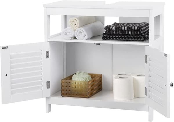 Tvättställsunderskåp med 2 dörrar vit 60 x 30 x 90 cm