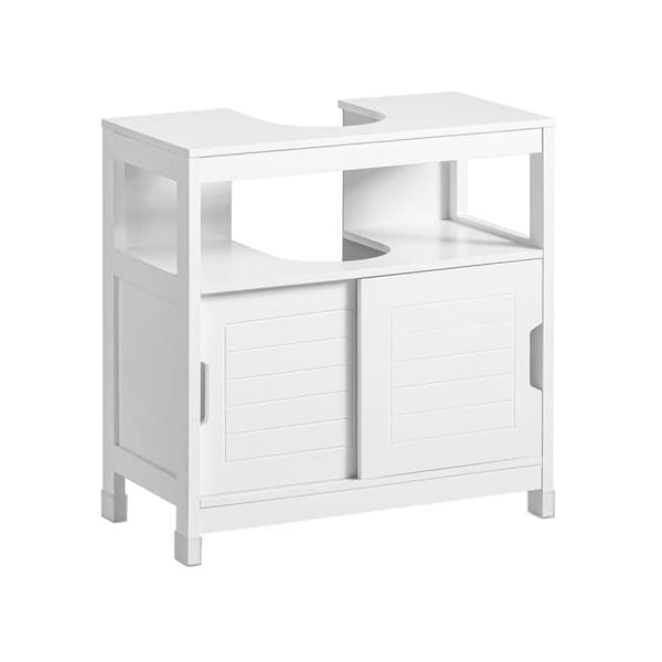 SoBuy Allaskaappi 2 ovea Kylpyhuone Kylpyhuone Hylly, Valkoinen FRG128-II-W