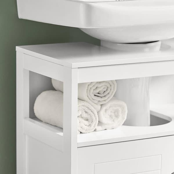 SoBuy Allaskaappi 2 ovea Kylpyhuone Kylpyhuone Hylly, Valkoinen FRG128-II-W