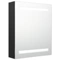 Miniatyrbilde 2 av 8: vidaXL LED-speilskap til bad svart 50x14x60 cm