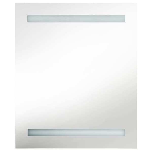 vidaXL badeværelsesskab med spejl + LED-lys 50x14x60 cm blank sort